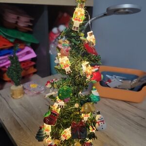 Festive Holiday Miniature Christmas Tree with LED Lights